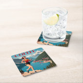 Kaffee macht das Laufen möglich Rechteckiger Pappuntersetzer (Vor Ort)