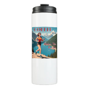 Kaffee macht das Laufen möglich Thermosbecher