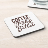 Kaffee macht das Leben besser Getränkeuntersetzer (Linke Seite)