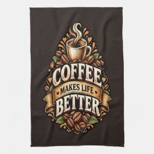 Kaffee macht das Leben besser – Kaffee-Liebhaber V Geschirrtuch