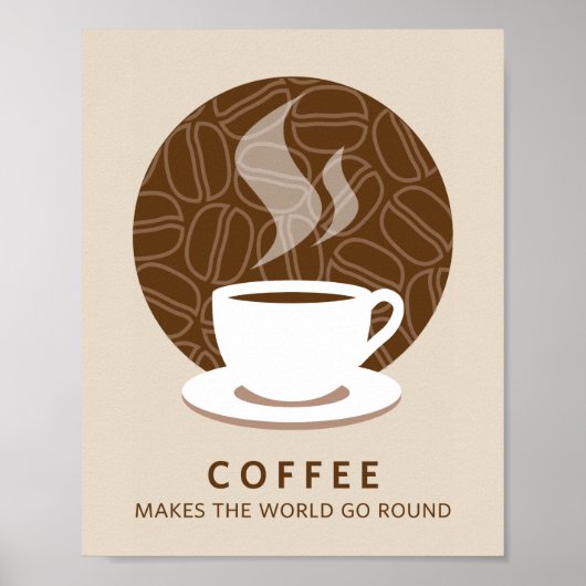 Kaffee macht das World Go Round Art Poster Print (Vorne)
