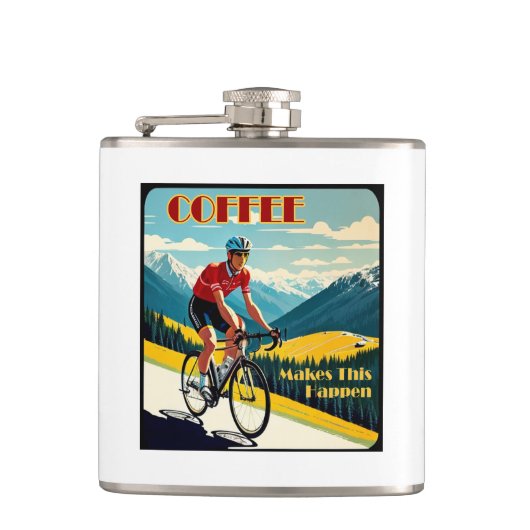 Kaffee macht das zum Fahrradfahren Flachmann (Vorderseite)