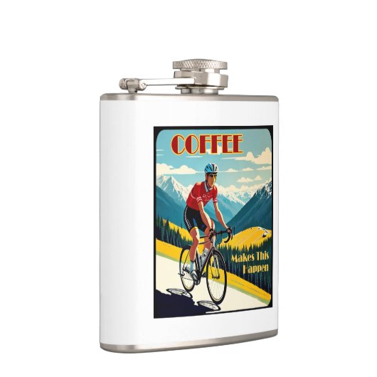 Kaffee macht das zum Fahrradfahren Flachmann (Rechts)
