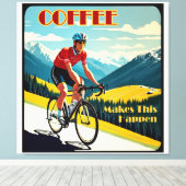 Kaffee macht das zum Fahrradfahren Leinwanddruck (Insitu (Holzboden))