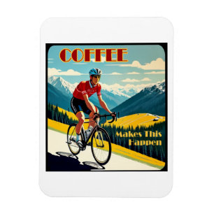 Kaffee macht das zum Fahrradfahren Magnet