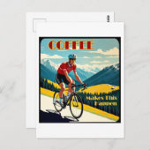 Kaffee macht das zum Fahrradfahren Postkarte (Vorne/Hinten)