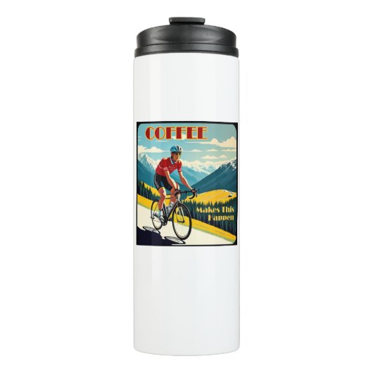 Kaffee macht das zum Fahrradfahren Thermosbecher (Vorderseite)