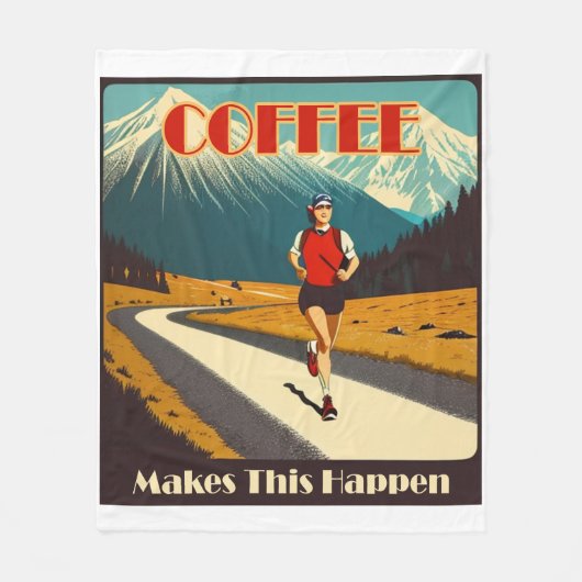 Kaffee macht das zum Laufen Fleecedecke (Vorderseite)