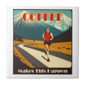 Kaffee macht das zum Laufen Fliese (Vorderseite)