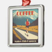 Kaffee macht das zum Laufen Ornament Aus Metall (Links)