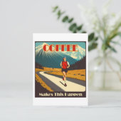 Kaffee macht das zum Laufen Postkarte (Stehend Vorderseite)