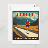 Kaffee macht das zum Laufen Postkarte (Vorne/Hinten)