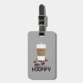 Kaffee macht mich glücklich gepäckanhänger (Vorderseite vertikal)