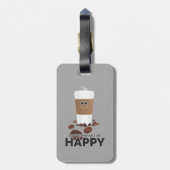 Kaffee macht mich glücklich gepäckanhänger (Rückseite vertikal)
