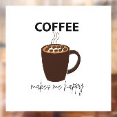 Kaffee macht mich glücklich im Café Fensteraufkleber (Blatt 2)