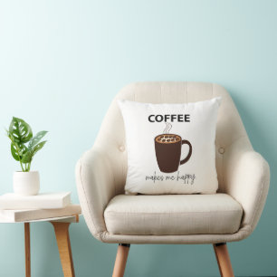 Kaffee Macht Mich Glücklich Kaffee  Kissen