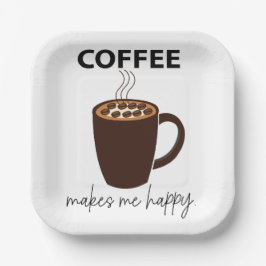 Kaffee macht mich glücklich, Kaffee-Party Pappteller