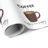 Kaffee macht mich glücklichen Kaffee Geschenkpapier (Rolleneckpunkt)