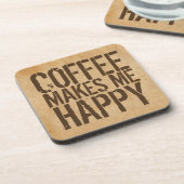 Kaffee macht mich lange glücklich Kaffee Getränkeuntersetzer (Linke Seite)