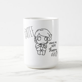 Kaffee macht mich sehr glücklich kaffeetasse
