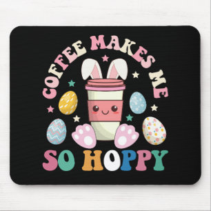 Kaffee macht mich so hoppeliges Häschen-Kaninchen Mousepad