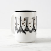 Kaffee macht Neuronen glücklich Zweifarbige Tasse (Vorderseite Links)