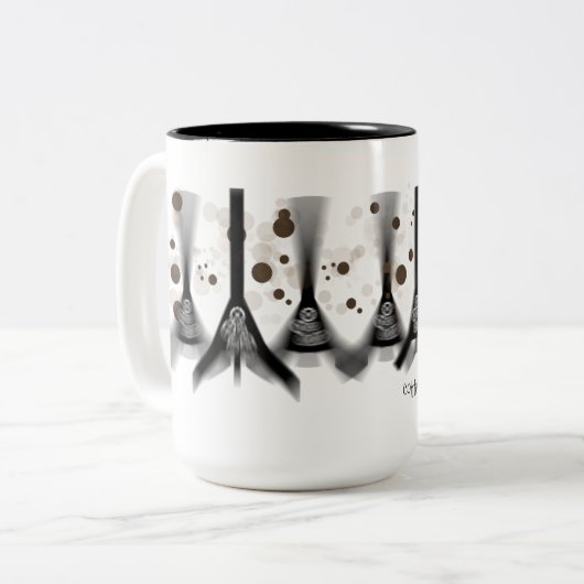 Kaffee macht Neuronen glücklich Zweifarbige Tasse (Vorderseite Links)