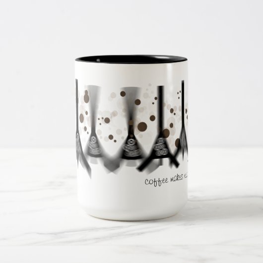 Kaffee macht Neuronen glücklich Zweifarbige Tasse (Mittel)