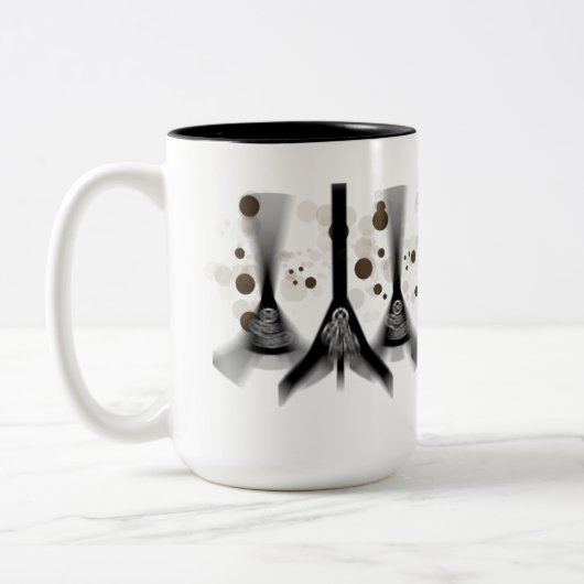 Kaffee macht Neuronen glücklich Zweifarbige Tasse (Links)