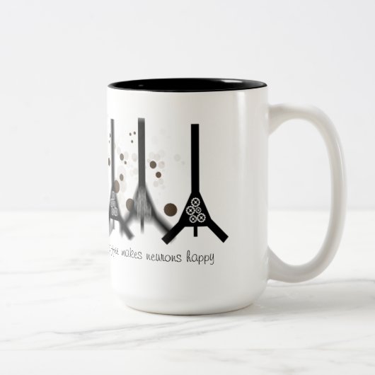 Kaffee macht Neuronen glücklich Zweifarbige Tasse (Rechts)