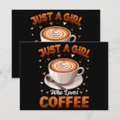 Kaffee Mädchen Frauen nur ein Mädchen, die Kaffee Save The Date (Vorne/Hinten)