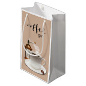 Kaffee-Mädchen-Geschenk-Tasche Kleine Geschenktüte (Vorderseite Schrägansicht)