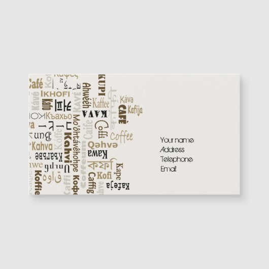 Kaffee Magnetkarte (Vorderseite)