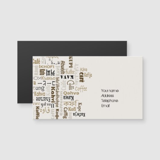 Kaffee Magnetkarte (Vorne/Hinten)