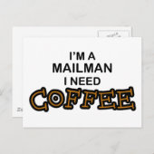 Kaffee - Mailman Postkarte (Vorne/Hinten)