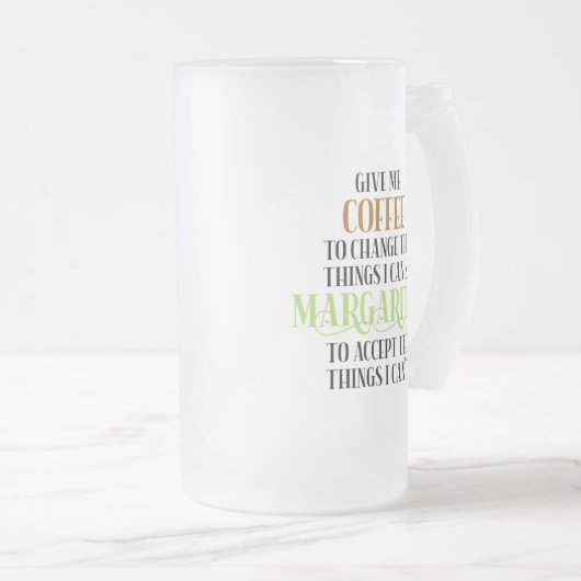 Kaffee & Margarita Lover Sprichwort Mattglas Bierglas (VorderseiteRechts)