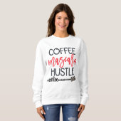 Kaffee Mascara Hustle Leopard Niedliches Makeup Zi Sweatshirt (Vorne ganz)
