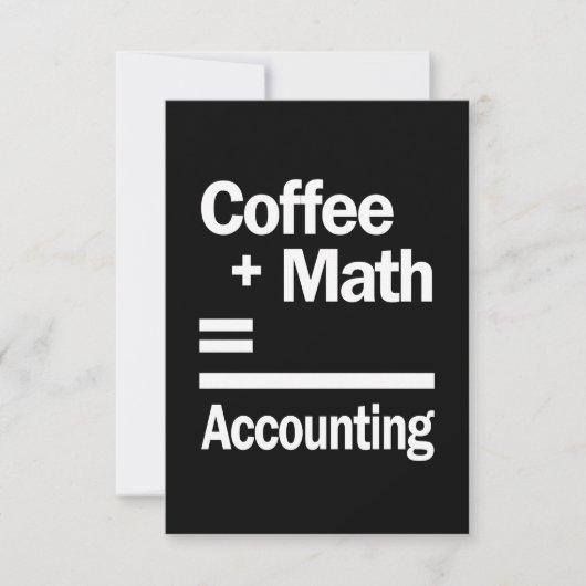 Kaffee + Mathematik = Rechnungslegung RSVP Karte (Vorderseite)