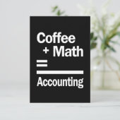 Kaffee + Mathematik = Rechnungslegung RSVP Karte (Stehend Vorderseite)