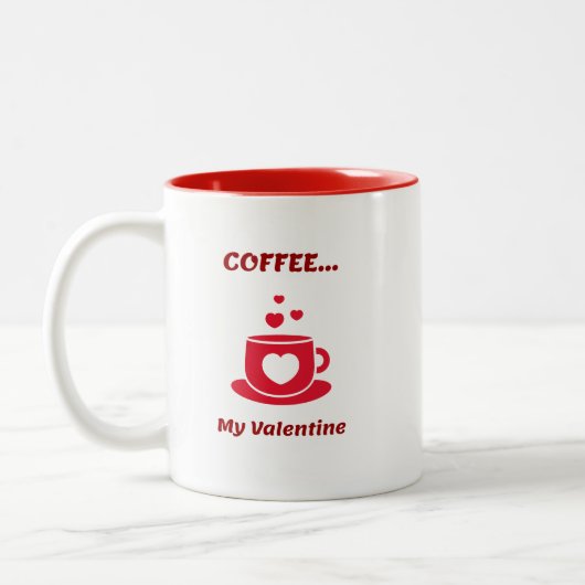 Kaffee... Mein Valentin Zweifarbige Tasse (Links)