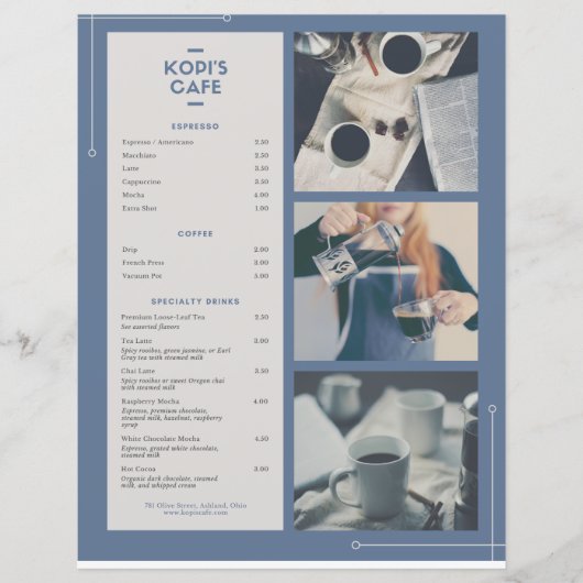 Kaffee-Menü (Vorderseite)