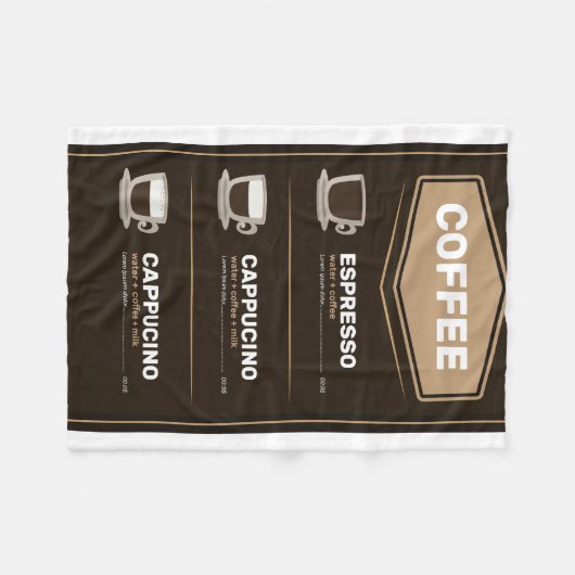 Kaffee-Menü Fleecedecke (Vorderseite (Horizontal))