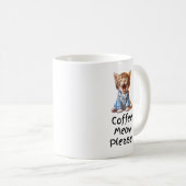 Kaffee Meow Bitte! Niedlich Kitten Yawning Tasse (VorderseiteRechts)