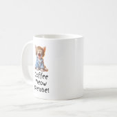 Kaffee Meow Bitte! Niedlich Kitten Yawning Tasse (Vorderseite Links)