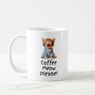 Kaffee Meow Bitte! Niedlich Kitten Yawning Tasse