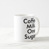 Kaffee Milch 1 Zucker | Coffeine Addict lover Tass Kaffeetasse (VorderseiteRechts)