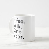 Kaffee Milch 1 Zucker | Coffeine Addict lover Tass Kaffeetasse (Vorderseite Links)