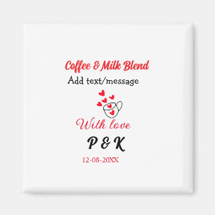Kaffee & Milch Mischung Liebe Paar Kaffee rotes He Magnet