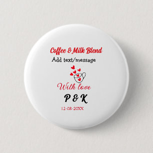 Kaffee & Milch Mischung Liebe Pärchen Kaffeehaus R Button