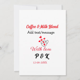 Kaffee & Milch Mischung Liebe Pärchen Kaffeehaus R Einladung